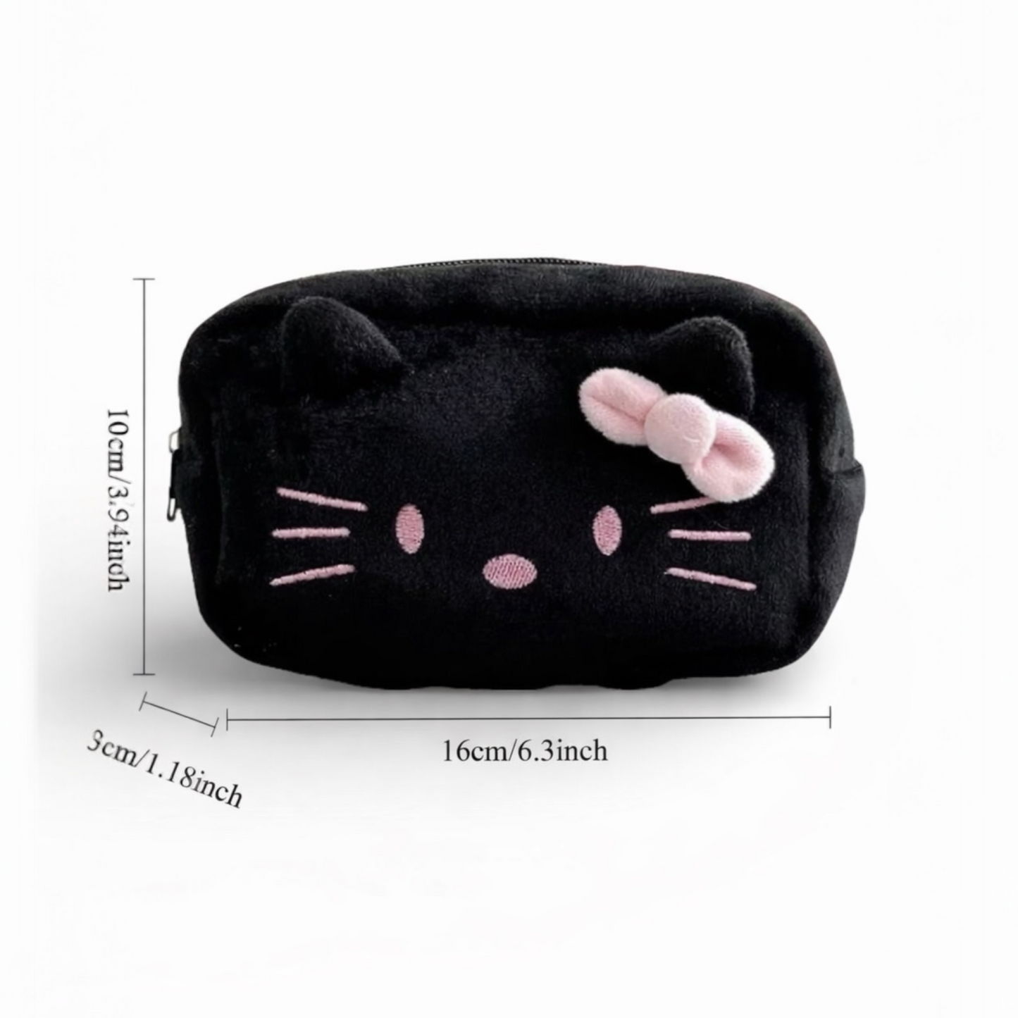 Kawaii Plush Cat Pencil Case Stationery Set 3 Colors Available
