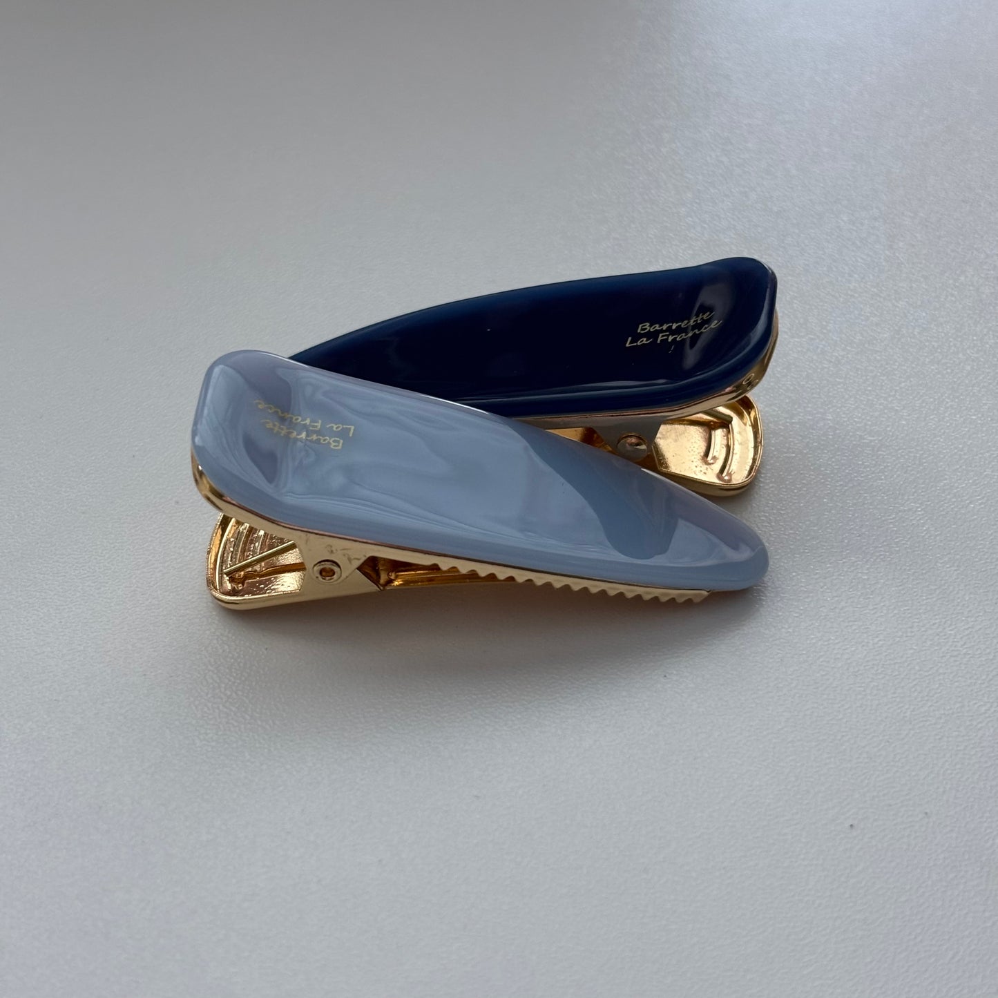 Glossy French Barrette Hair Clip – 6 cm (2.36 in), Gold Metal Tone