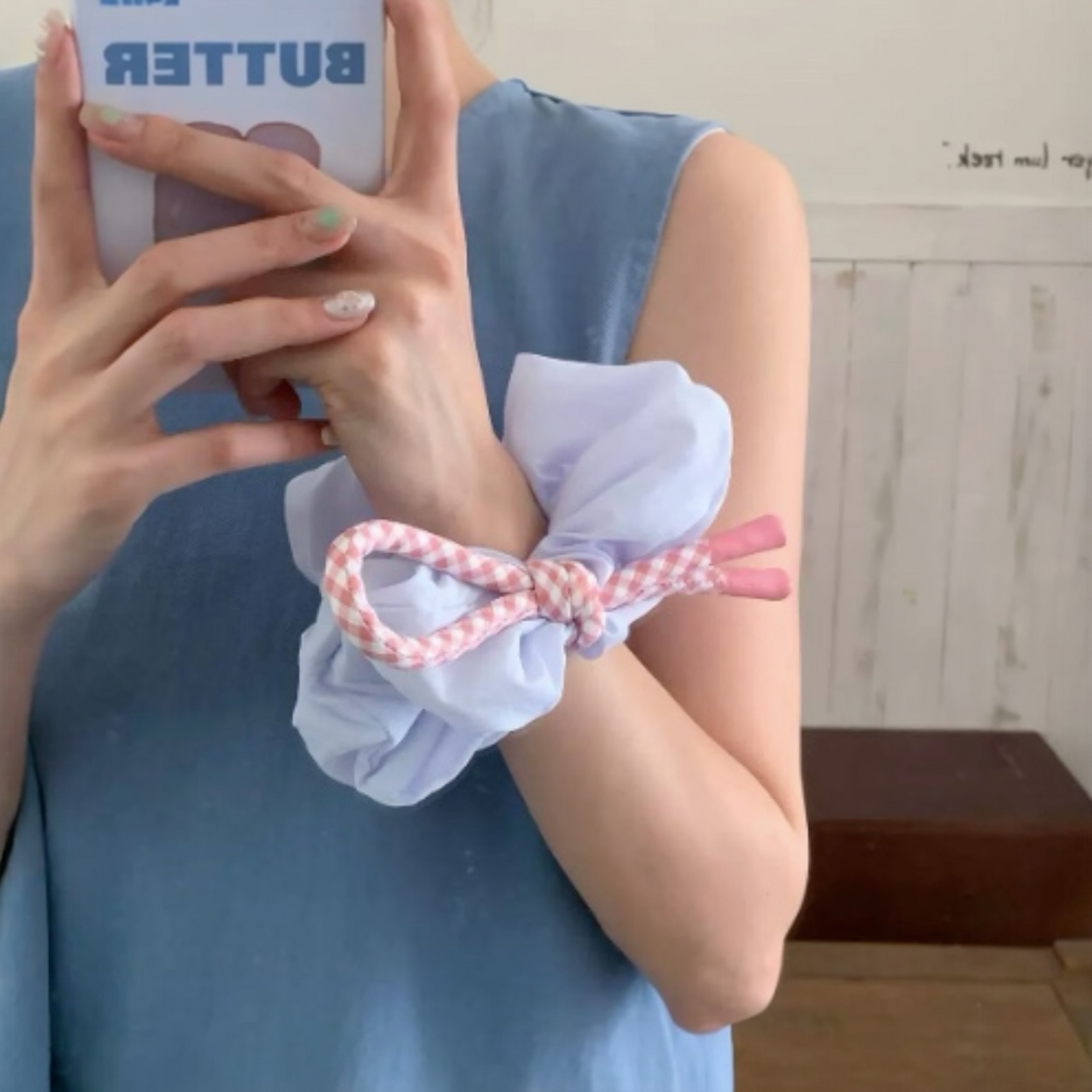 Soft Gingham Rope Scrunchie