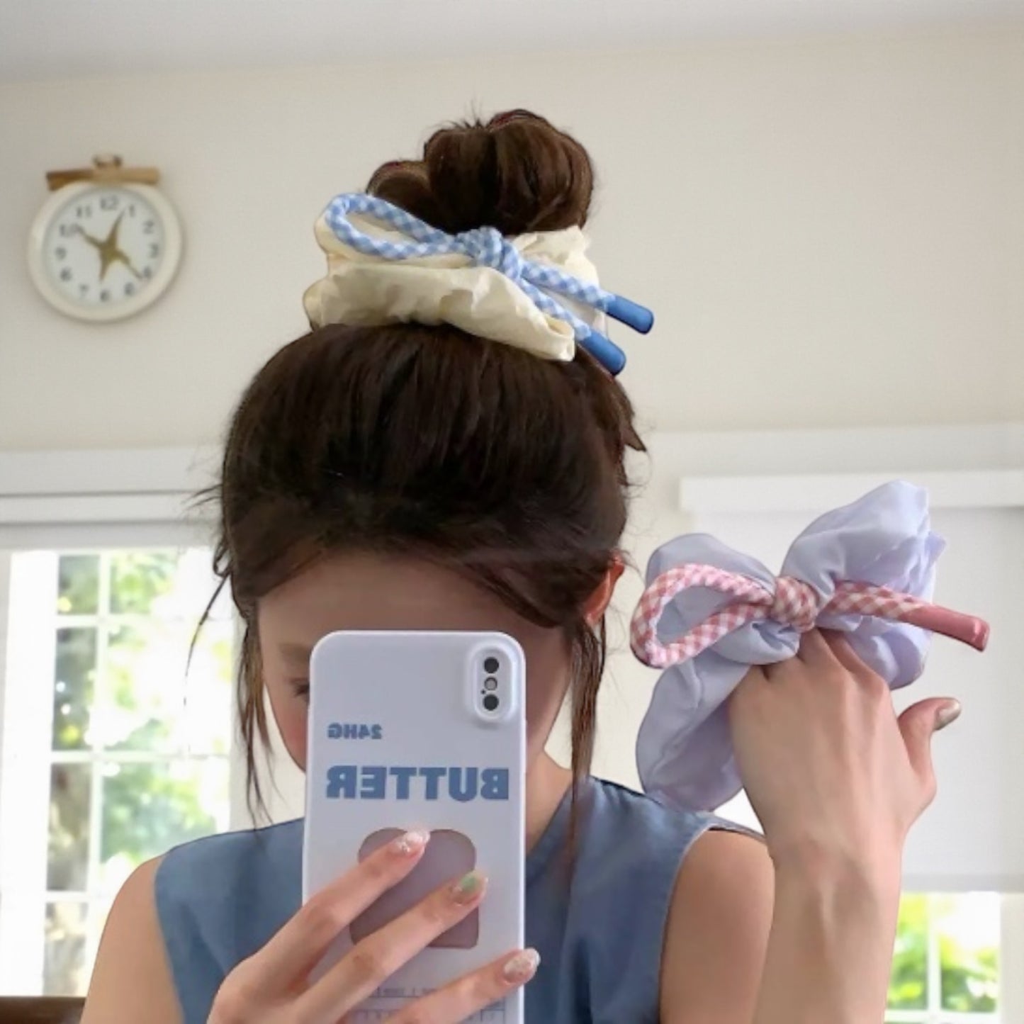 Soft Gingham Rope Scrunchie