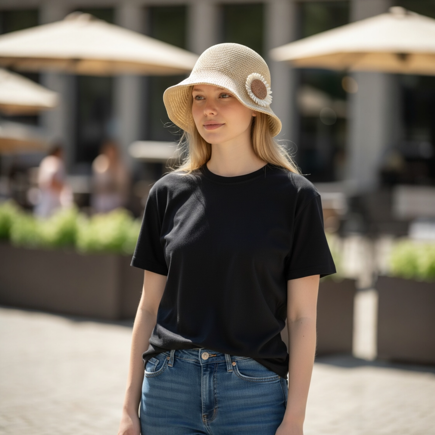 Daisy Crochet Sun Hat-2 Colors