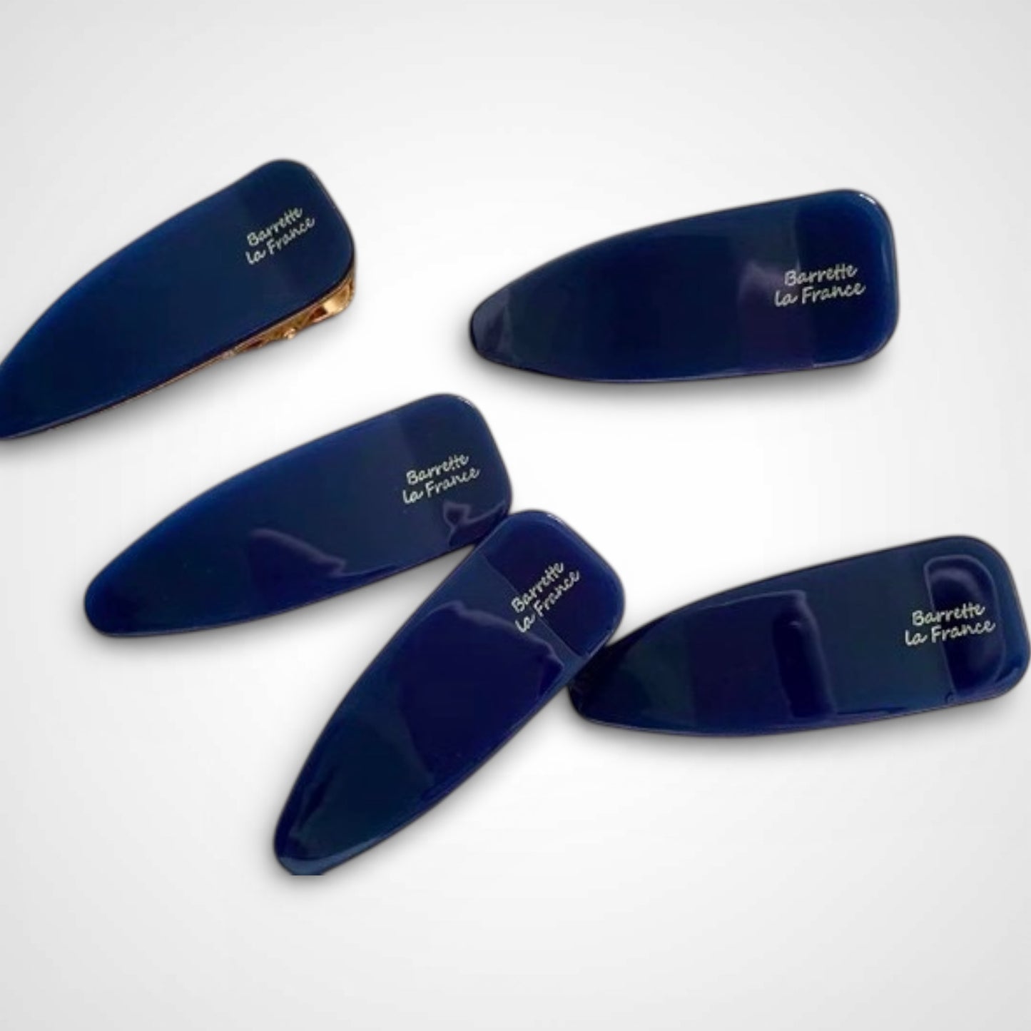 Glossy French Barrette Hair Clip – 6 cm (2.36 in), Gold Metal Tone