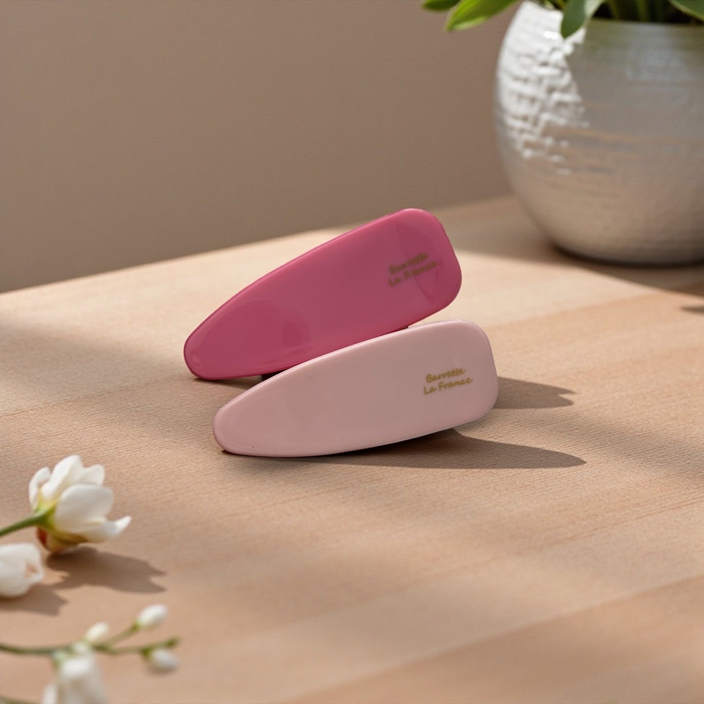 Glossy French Barrette Hair Clip – 6 cm (2.36 in), Gold Metal Tone