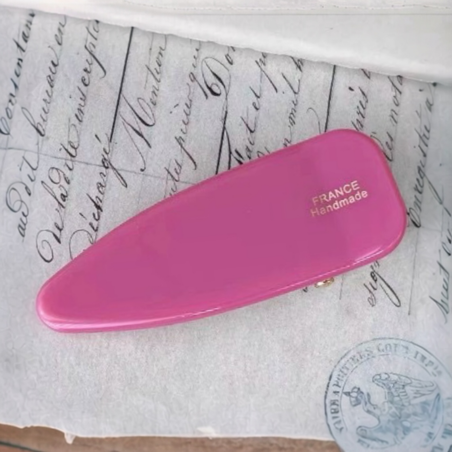 Glossy French Barrette Hair Clip – 6 cm (2.36 in), Gold Metal Tone