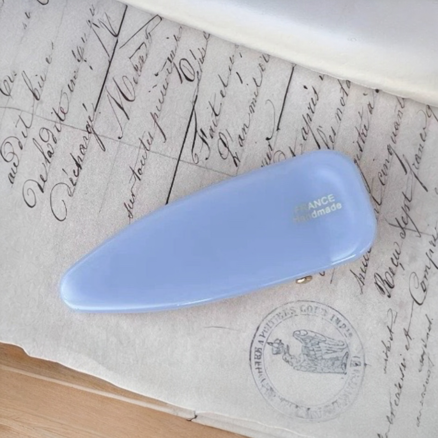 Glossy French Barrette Hair Clip – 6 cm (2.36 in), Gold Metal Tone