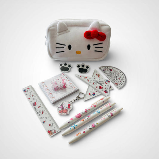 Mini Hello Kitty Stationery Set with Plush Pencil Case