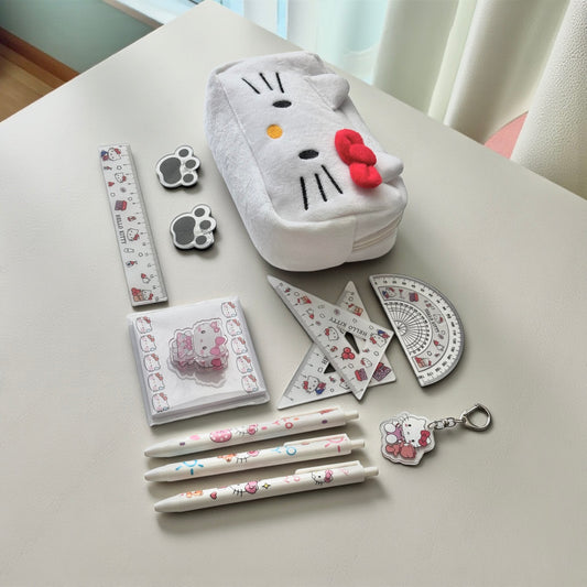 Mini Hello Kitty Stationery Set with Plush Pencil Case