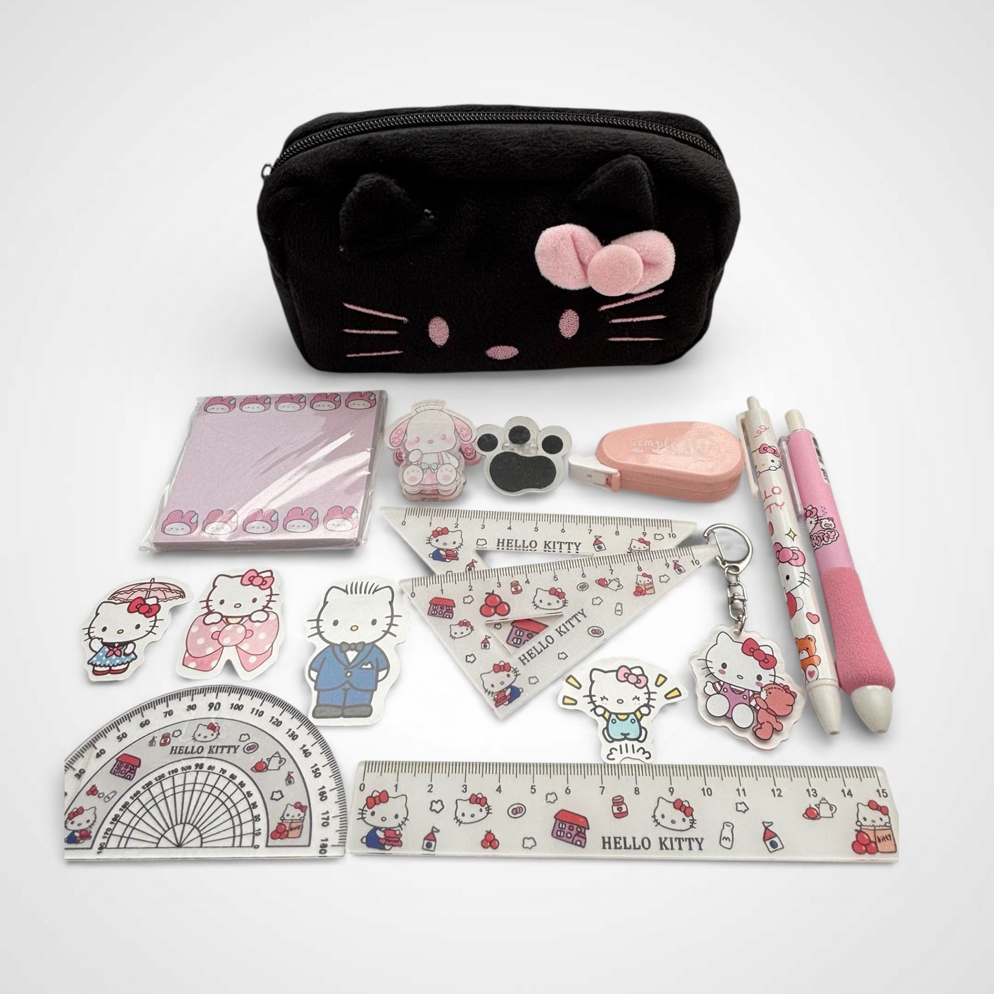 Mini Hello Kitty Stationery Set with Plush Pencil Case